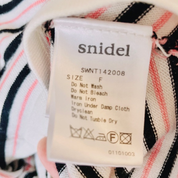 snidel pink black stripe cardigan top - Picture 3 of 6